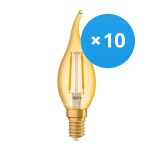 Multipack 10x Osram Vintage 1906 LED E14 Candle Gold 1.5W 120lm - 824 Extra Warm White | Replaces 15W