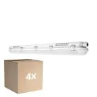Multipack 4x Ledvance LED Waterproof Batten Damp Proof 18W 2400lm - 840 Cool White | 120cm